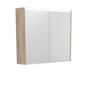 Fie LED Mirror Cabinet with Scandi Oak Side Panels 750